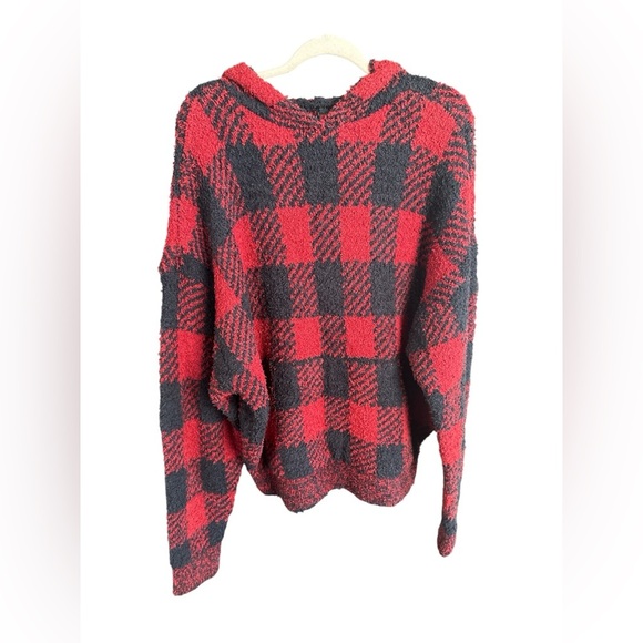 SKIMS Oversized Cozy Hoodie in Brick Buffalo Check - Size S/M - Picture 1 of 4